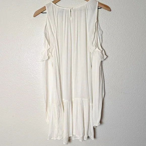 Sundance Whispered Breezes White Ruffled Top - Size Small - Picture 5 of 9